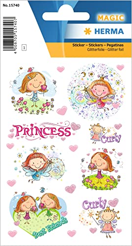 HERMA 15740 Aufkleber Prinzessin Feen Glitzer klein, 22 Stück, Mädchen Sticker mit lustigen Princess Motiv, Kinder Etiketten für Fotoalbum Tagebuch Poesiealbum Scrapbooking Geburtstag Deko Briefe DIY HERMA 15740 Aufkleber Prinzessin Feen Glitzer klein, 22 Stück, Mädchen Sticker mit lustigen Princess Motiv, Kinder Etiketten für Fotoalbum Tagebuch Poesiealbum Scrapbooking Geburtstag Deko Briefe DIY von HERMA