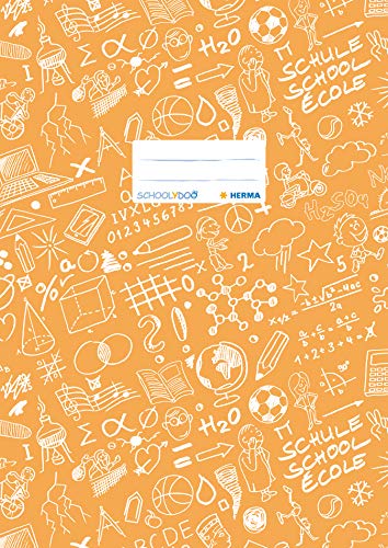 HERMA 19405 Heftumschläge A4 Schoolydoo Orange, 10 Stück, Hefthüllen mit Beschriftungsetikett aus strapazierfähiger & abwischbarer Polypropylen-Folie, Heftschoner Set für Schulhefte, farbig HERMA 19405 Heftumschläge A4 Schoolydoo Orange, 10 Stück, Hefthüllen mit Beschriftungsetikett aus strapazierfähiger & abwischbarer Polypropylen-Folie, Heftschoner Set für Schulhefte, farbig von HERMA