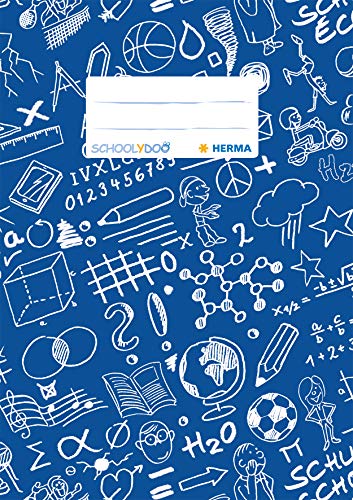 HERMA 19415 Heftumschläge A5 Schoolydoo Blau, 10 Stück, Hefthüllen mit Beschriftungsetikett aus strapazierfähiger & abwischbarer Polypropylen-Folie, Heftschoner Set für Schulhefte, farbig HERMA 19415 Heftumschläge A5 Schoolydoo Blau, 10 Stück, Hefthüllen mit Beschriftungsetikett aus strapazierfähiger & abwischbarer Polypropylen-Folie, Heftschoner Set für Schulhefte, farbig von HERMA