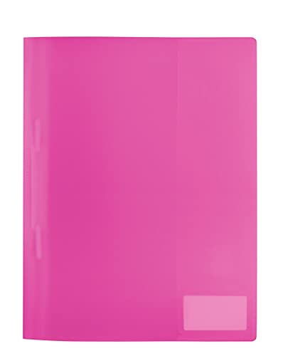 HERMA 19491 Schnellhefter A4 Transluzent Pink Rosa, 3 Stück, Sichthefter aus Kunststoff mit Beschriftungsetikett, Einstecktasche & Metallheftzunge, stabiles Plastik Schnellhefter Set für Schule & Büro von HERMA