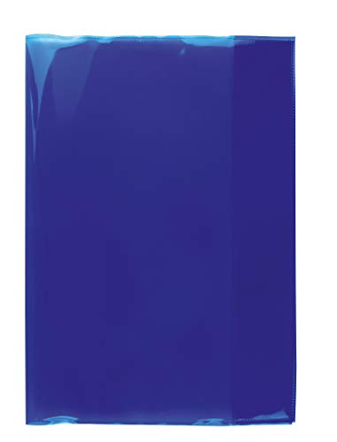 HERMA 19600 Heftumschläge A4 Transparent Blau, 10 Stück, Hefthüllen aus strapazierfähiger, abwischbarer & extra dicker Polypropylen-Folie, durchsichtige Heftschoner Set für Schulhefte, farbig von HERMA