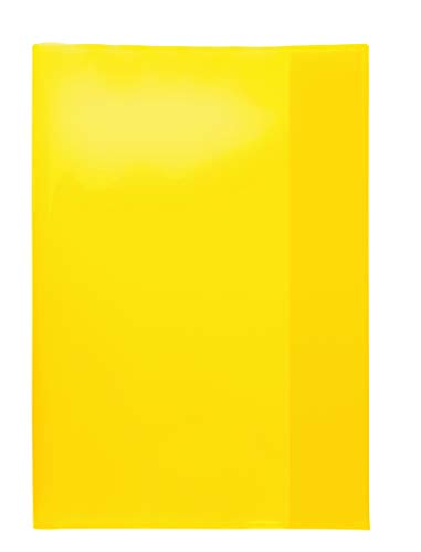 HERMA 19602 Heftumschläge A4 Transparent Gelb, 10 Stück, Hefthüllen aus strapazierfähiger, abwischbarer & extra dicker Polypropylen-Folie, durchsichtige Heftschoner Set für Schulhefte, farbig von HERMA