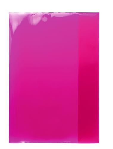 HERMA 19606 Heftumschläge A4 Transparent Pink Rosa, Hefthüllen aus strapazierfähiger, abwischbarer und extra dicker Polypropylen-Folie, durchsichtige Heftschoner Set für Schulhefte, farbig von HERMA