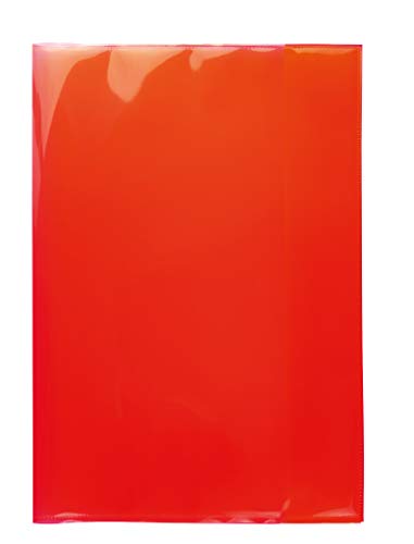 HERMA 19607 Heftumschläge A4 Transparent Rot, 10 Stück, Hefthüllen aus strapazierfähiger, abwischbarer & extra dicker Polypropylen-Folie, durchsichtige Heftschoner Set für Schulhefte, farbig von HERMA