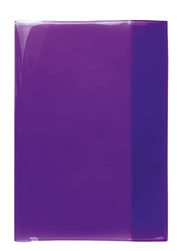HERMA 19608 Heftumschläge A4 Transparent Violett Lila, 10 Stück, Hefthüllen aus strapazierfähiger, abwischbarer & extra dicker Polypropylen-Folie, durchsichtige Heftschoner Set für Schulhefte, farbig von HERMA