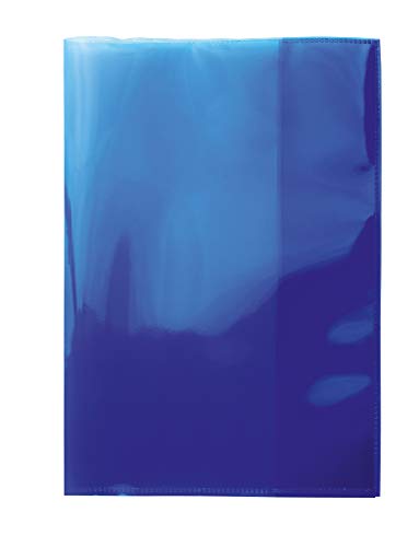 HERMA 19609 Heftumschläge A5 Transparent Blau, 10 Stück, Hefthüllen aus strapazierfähiger, abwischbarer & extra dicker Polypropylen-Folie, durchsichtige Heftschoner Set für Schulhefte, farbig von HERMA