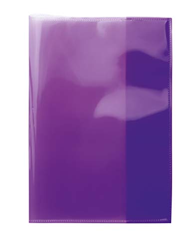 HERMA 19617 Heftumschläge A5 Transparent Violett Lila, 10 Stück, Hefthüllen aus strapazierfähiger, abwischbarer & extra dicker Polypropylen-Folie, durchsichtige Heftschoner Set für Schulhefte, farbig von HERMA