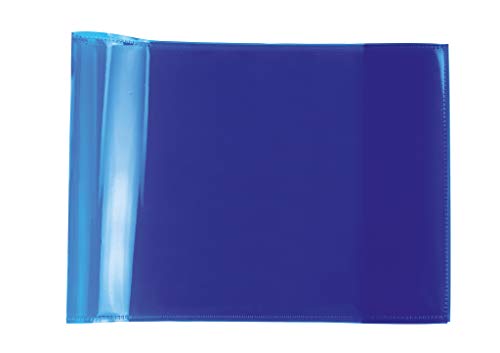 HERMA 19618 Heftumschläge A5 Quer Transparent Blau, 10 Stück, Hefthüllen aus strapazierfähiger, abwischbarer & extra dicker Polypropylen-Folie, durchsichtige Heftschoner Set für Schulhefte, farbig von HERMA
