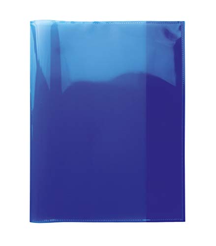 HERMA 19622 Heftumschläge Quart Transparent Blau, 10 Stück, Hefthüllen aus strapazierfähiger, abwischbarer & extra dicker Polypropylen-Folie, durchsichtige Heftschoner Set für Schulhefte, farbig von HERMA