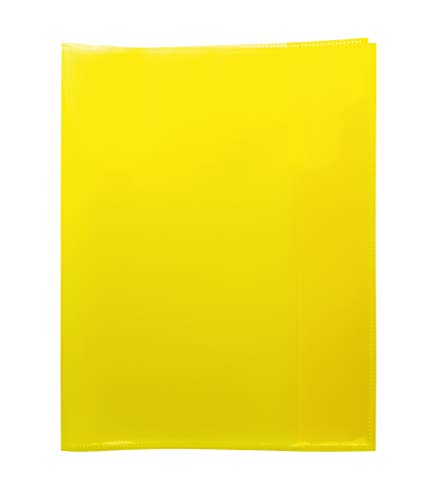 HERMA 19623 Heftumschläge Quart Transparent Gelb, 10 Stück, Hefthüllen aus strapazierfähiger, abwischbarer & extra dicker Polypropylen-Folie, durchsichtige Heftschoner Set für Schulhefte, farbig von HERMA