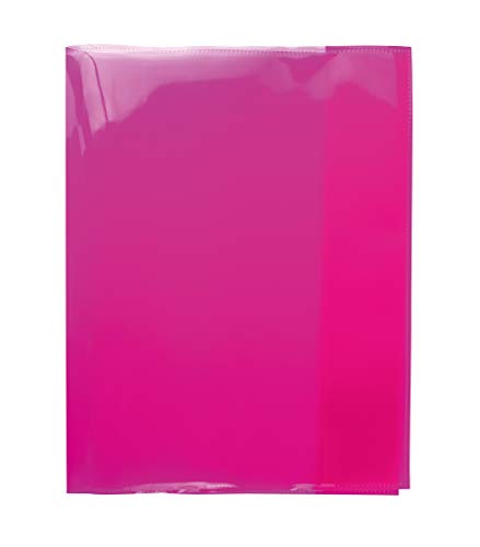 HERMA 19625 Heftumschläge Quart Transparent Pink Rosa, 10 Stück, Hefthüllen aus strapazierfähiger, abwischbarer & extra dicker Polypropylen-Folie, durchsichtige Heftschoner Set für Schulhefte, farbig von HERMA