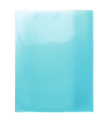 HERMA 19627 Heftumschläge Quart Transparent Türkis, Hefthüllen aus strapazierfähiger, abwischbarer und extra dicker Polypropylen-Folie, durchsichtige Heftschoner Set für Schulhefte, farbig von HERMA