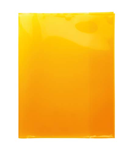 HERMA 19629 Heftumschläge Quart Transparent Orange, 10 Stück, Hefthüllen aus strapazierfähiger, abwischbarer & extra dicker Polypropylen-Folie, durchsichtige Heftschoner Set für Schulhefte, farbig von HERMA