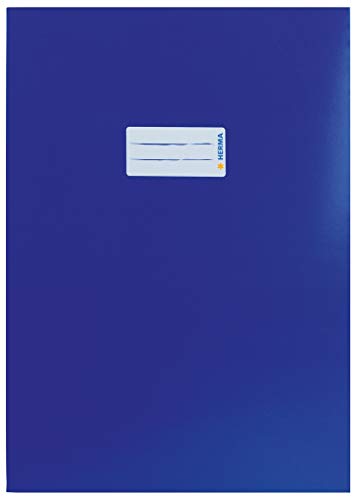 HERMA 19751 Heftumschläge A4 Karton Blau, 10 Stück, Hefthüllen mit Beschriftungsfeld aus stabilem & extra starkem Papier, Heftschoner Set für Schulhefte, farbig von HERMA