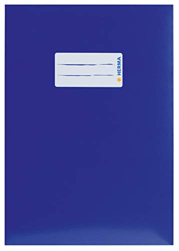 HERMA 19765 Heftumschläge A5 Karton Blau, 10 Stück, Hefthüllen mit Beschriftungsfeld aus stabilem & extra starkem Papier, Heftschoner Set für Schulhefte, farbig HERMA 19765 Heftumschläge A5 Karton Blau, 10 Stück, Hefthüllen mit Beschriftungsfeld aus stabilem & extra starkem Papier, Heftschoner Set für Schulhefte, farbig von HERMA