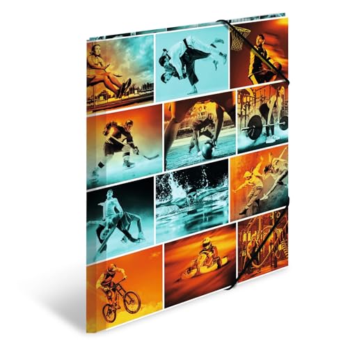 HERMA Sammelmappe A3 Sport, Kinder Eckspanner-Mappe aus Kunststoff mit Kunst Motiv, Gummizug, Innenklappen und Innendruck für Jungen und Mädchen HERMA Sammelmappe A3 Sport, Kinder Eckspanner-Mappe aus Kunststoff mit Kunst Motiv, Gummizug, Innenklappen und Innendruck für Jungen und Mädchen von HERMA