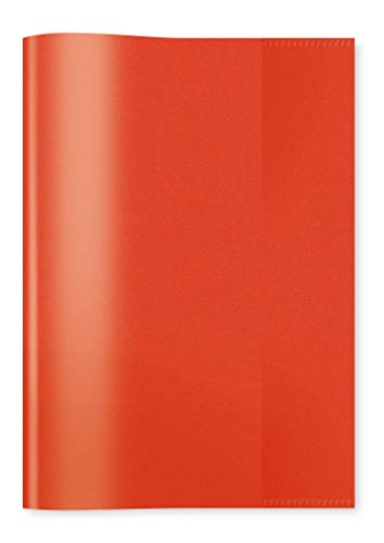 HERMA 19885 Heftumschläge A5 Transparent Rot, 10 Stück, Hefthüllen aus strapazierfähiger & abwischbarer Polypropylen-Folie, durchsichtige Heftschoner Set für Schulhefte, farbig von HERMA