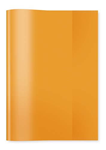 HERMA 19887 Heftumschläge A5 Transparent Orange, 10 Stück, Hefthüllen aus strapazierfähiger & abwischbarer Polypropylen-Folie, durchsichtige Heftschoner Set für Schulhefte, farbig von HERMA