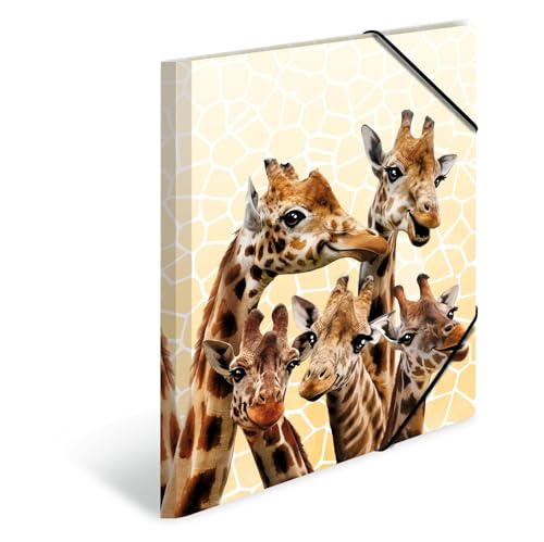 HERMA Sammelmappe A4 Giraffe, Kinder Eckspanner-Mappe aus Kunststoff mit Tier Motiv, Gummizug, Innenklappen und Innendruck für Jungen und Mädchen HERMA Sammelmappe A4 Giraffe, Kinder Eckspanner-Mappe aus Kunststoff mit Tier Motiv, Gummizug, Innenklappen und Innendruck für Jungen und Mädchen von HERMA