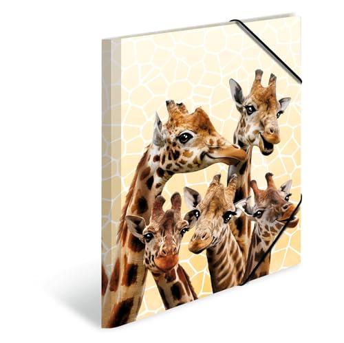 HERMA Sammelmappe A3 Giraffe, Kinder Eckspanner-Mappe aus Kunststoff mit Tier Motiv, Gummizug, Innenklappen und Innendruck für Jungen und Mädchen HERMA Sammelmappe A3 Giraffe, Kinder Eckspanner-Mappe aus Kunststoff mit Tier Motiv, Gummizug, Innenklappen und Innendruck für Jungen und Mädchen von HERMA