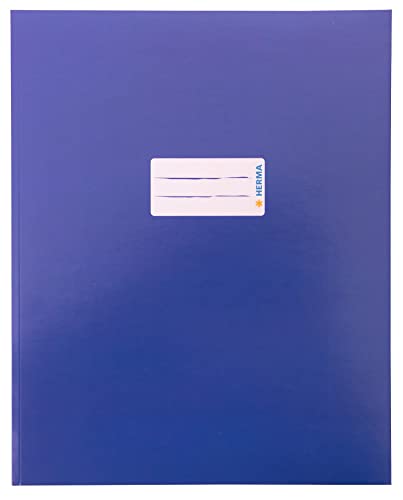 HERMA 20046 Heftumschlag Quart Karton Blau, Hefthülle mit Beschriftungsfeld aus stabilem & extra starkem Papier, Heftschoner für Schulhefte, farbig HERMA 20046 Heftumschlag Quart Karton Blau, Hefthülle mit Beschriftungsfeld aus stabilem & extra starkem Papier, Heftschoner für Schulhefte, farbig von HERMA