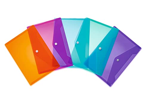 HERMA 20056 Dokumententaschen A5 transparent bunt, 5 Stück, kleine Sichttaschen Umschläge mit Druckknopf, Briefumschläge aus Plastik für Schule, Büro, Reise, orange, pink, hellblau, türkis, violett HERMA 20056 Dokumententaschen A5 transparent bunt, 5 Stück, kleine Sichttaschen Umschläge mit Druckknopf, Briefumschläge aus Plastik für Schule, Büro, Reise, orange, pink, hellblau, türkis, violett von HERMA