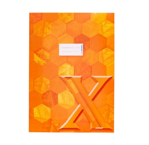 HERMA 20082 Heftumschlag A4 Karton Orange, 10 Stück, veredelte Hefthülle mit Beschriftungsfeld aus stabilem & extra starkem Papier, Heftschoner mit Hexagon Muster Motiv für Schulhefte, farbig HERMA 20082 Heftumschlag A4 Karton Orange, 10 Stück, veredelte Hefthülle mit Beschriftungsfeld aus stabilem & extra starkem Papier, Heftschoner mit Hexagon Muster Motiv für Schulhefte, farbig von HERMA