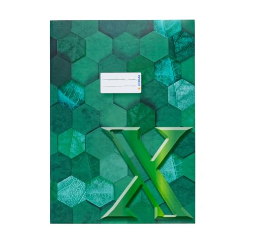 HERMA 20087 Heftumschlag A4 Karton Grün, veredelte Hefthülle mit Beschriftungsfeld aus stabilem & extra starkem Papier, Heftschoner mit Hexagon Muster Motiv für Schulhefte, farbig HERMA 20087 Heftumschlag A4 Karton Grün, veredelte Hefthülle mit Beschriftungsfeld aus stabilem & extra starkem Papier, Heftschoner mit Hexagon Muster Motiv für Schulhefte, farbig von HERMA