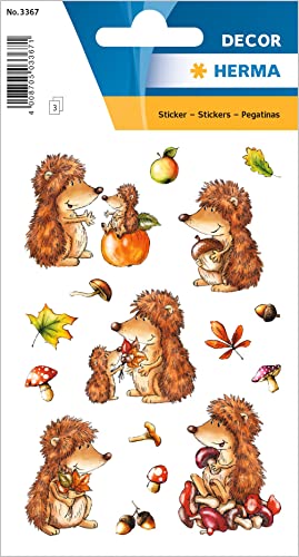 HERMA 3367 Aufkleber Igel klein groß, 48 Stück, Tiere Sticker mit Herbst Motiv, Kinder Etiketten für Fotoalbum Tagebuch Poesiealbum Scrapbooking Geburtstag Dekoration Briefe DIY Basteln HERMA 3367 Aufkleber Igel klein groß, 48 Stück, Tiere Sticker mit Herbst Motiv, Kinder Etiketten für Fotoalbum Tagebuch Poesiealbum Scrapbooking Geburtstag Dekoration Briefe DIY Basteln von HERMA