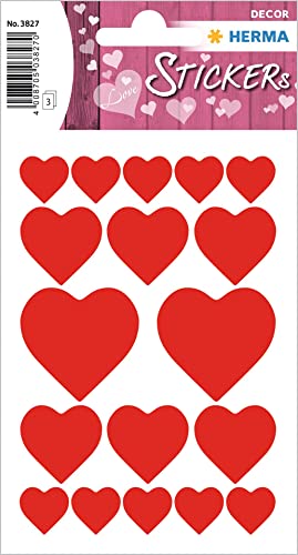 HERMA 3827 Aufkleber Herzen Rot klein groß, 54 Stück, Herz Sticker, selbstklebend, Etiketten in Herzform für Valentinstag Liebe Hochzeit Geburtstag Scrapbooking Dekoration Geschenk Briefe DIY Basteln HERMA 3827 Aufkleber Herzen Rot klein groß, 54 Stück, Herz Sticker, selbstklebend, Etiketten in Herzform für Valentinstag Liebe Hochzeit Geburtstag Scrapbooking Dekoration Geschenk Briefe DIY Basteln von HERMA