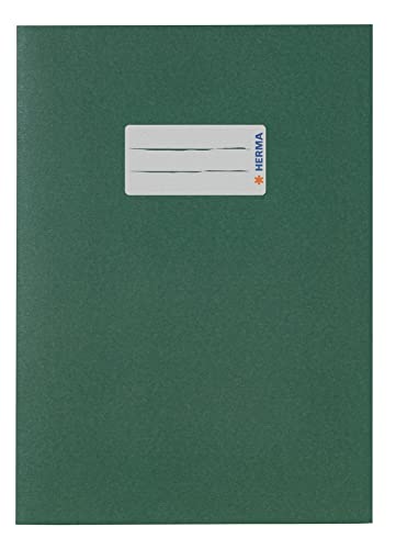 HERMA 5505 Heftumschlag A5 Papier Grün, Hefthülle mit Beschriftungsfeld aus extrem kräftigen Papier & satten Farben, Heftschoner für Schulhefte, farbig HERMA 5505 Heftumschlag A5 Papier Grün, Hefthülle mit Beschriftungsfeld aus extrem kräftigen Papier & satten Farben, Heftschoner für Schulhefte, farbig von HERMA