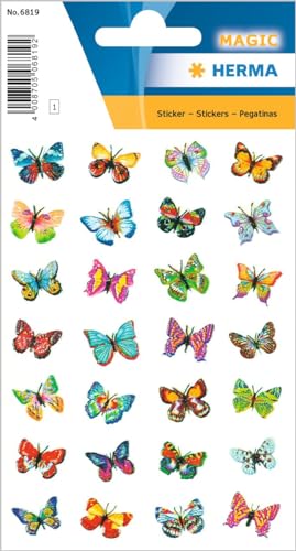 HERMA 6819 Aufkleber Schmetterlinge Glitzer klein mini, 28 Stück, Schmetterling Sticker in bunten Farben, Butterfly Etiketten für Fotoalbum Tagebuch Poesiealbum Scrapbooking Dekoration Briefe Basteln HERMA 6819 Aufkleber Schmetterlinge Glitzer klein mini, 28 Stück, Schmetterling Sticker in bunten Farben, Butterfly Etiketten für Fotoalbum Tagebuch Poesiealbum Scrapbooking Dekoration Briefe Basteln von HERMA