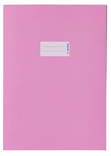 HERMA 7048 Heftumschlag A4 Papier Rosa, Hefthülle mit Beschriftungsfeld aus extrem kräftigen Papier & satten Farben, Heftschoner für Schulhefte, farbig von HERMA