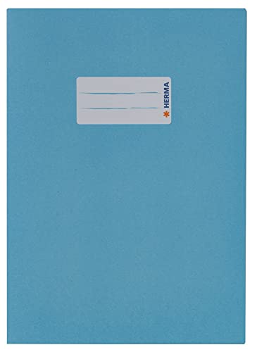 HERMA 7087 Heftumschläge A5 Papier Hellblau, 10 Stück, Hefthüllen mit Beschriftungsfeld aus extrem kräftigen Papier & satten Farben, Heftschoner Set für Schulhefte, farbig HERMA 7087 Heftumschläge A5 Papier Hellblau, 10 Stück, Hefthüllen mit Beschriftungsfeld aus extrem kräftigen Papier & satten Farben, Heftschoner Set für Schulhefte, farbig von HERMA