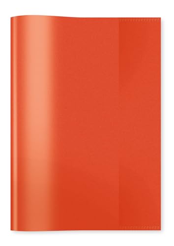 HERMA 7482 Heftumschläge A5 Transparent Rot, 25 Stück, Hefthüllen aus strapazierfähiger & abwischbarer Polypropylen-Folie, durchsichtige Heftschoner Set für Schulhefte, farbig von HERMA