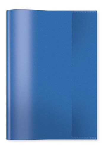 HERMA 7483 Heftumschläge A5 Transparent Blau, 25 Stück, Hefthüllen aus strapazierfähiger & abwischbarer Polypropylen-Folie, durchsichtige Heftschoner Set für Schulhefte, farbig von HERMA