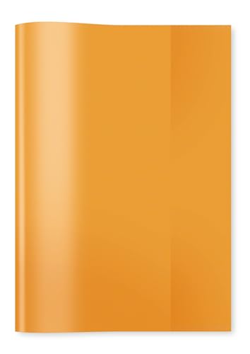 HERMA 7484 Heftumschläge A5 Transparent Orange, 25 Stück, Hefthüllen aus strapazierfähiger & abwischbarer Polypropylen-Folie, durchsichtige Heftschoner Set für Schulhefte, farbig von HERMA