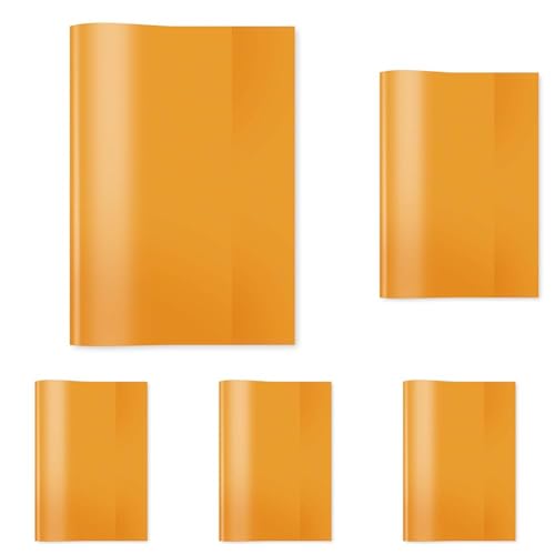 HERMA 7484 Heftumschlag A5 Transparent Orange, Hefthülle aus strapazierfähiger & abwischbarer Polypropylen-Folie, durchsichtige Heftschoner für Schulhefte, farbig (Packung mit 5) von HERMA