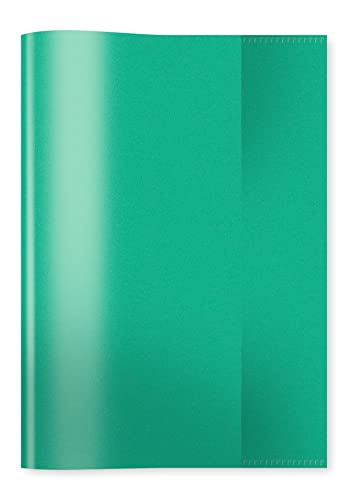 HERMA 7485 Heftumschlag A5 Transparent Grün, Hefthülle aus strapazierfähiger & abwischbarer Polypropylen-Folie, durchsichtige Heftschoner für Schulhefte, farbig von HERMA