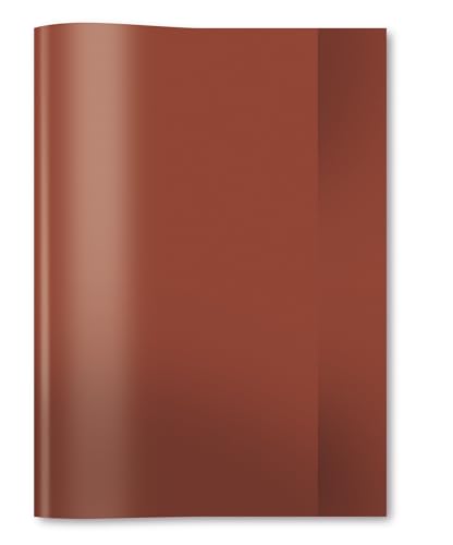 HERMA 7488 Heftumschläge A4 Transparent Braun, 25 Stück, Hefthüllen aus strapazierfähiger & abwischbarer Polypropylen-Folie, durchsichtige Heftschoner Set für Schulhefte, farbig von HERMA