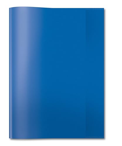 HERMA 7493 Heftumschläge A4 Transparent Blau, 25 Stück, Hefthüllen aus strapazierfähiger & abwischbarer Polypropylen-Folie, durchsichtige Heftschoner Set für Schulhefte, farbig von HERMA