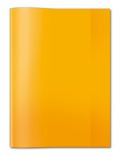 HERMA 7494 Heftumschläge A4 Transparent Orange, 25 Stück, Hefthüllen aus strapazierfähiger & abwischbarer Polypropylen-Folie, durchsichtige Heftschoner Set für Schulhefte, farbig von HERMA