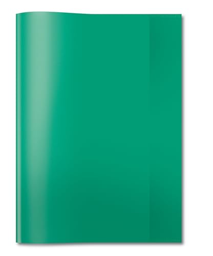 HERMA 7495 Heftumschläge A4 Transparent Grün, 25 Stück, Hefthüllen aus strapazierfähiger & abwischbarer Polypropylen-Folie, durchsichtige Heftschoner Set für Schulhefte, farbig von HERMA