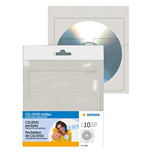 HERMA 7688 Schiebehülle 1dischi transparent Handy CD/DVD von HERMA