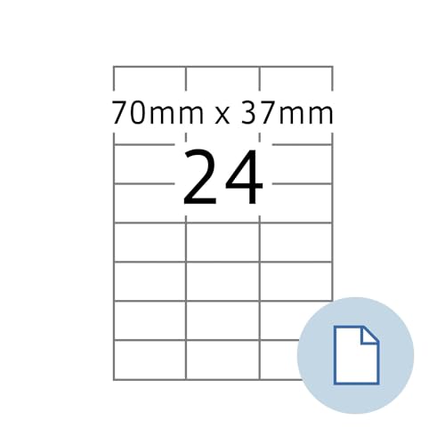 HERMA 8424 Universal Etiketten, 500 Blatt, 70 x 37 mm, 24 pro A4 Bogen, 12000 Stück, selbstklebend, bedruckbar, matt, blanko Papier Klebeetiketten Aufkleber, weiß HERMA 8424 Universal Etiketten, 500 Blatt, 70 x 37 mm, 24 pro A4 Bogen, 12000 Stück, selbstklebend, bedruckbar, matt, blanko Papier Klebeetiketten Aufkleber, weiß von HERMA
