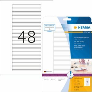 HERMA Etiketten CD-Box weiß 114,3x5,5mm Special A4 von HERMA