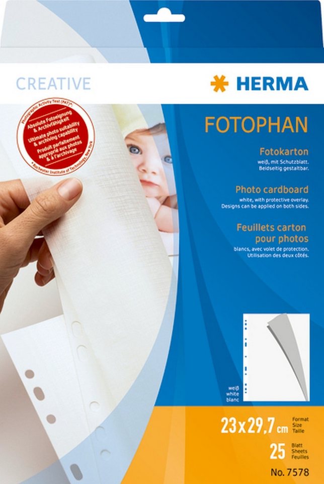 HERMA Fotoalbum Fotokarton 230x297mm weiß VE=25 Blatt. HERMA Fotoalbum Fotokarton 230x297mm weiß VE=25 Blatt. von HERMA