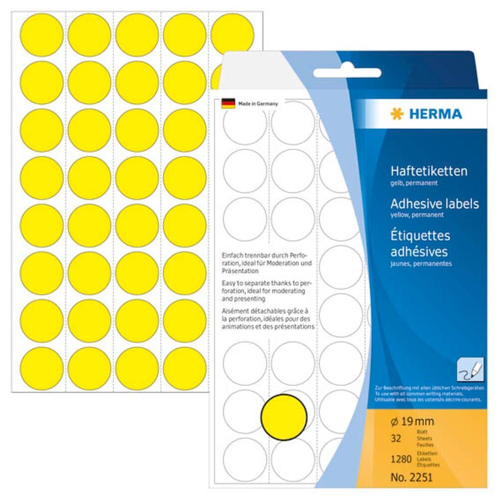 HERMA Klebepunkte Ø 19,0 mm gelb HERMA Klebepunkte Ø 19,0 mm gelb von HERMA