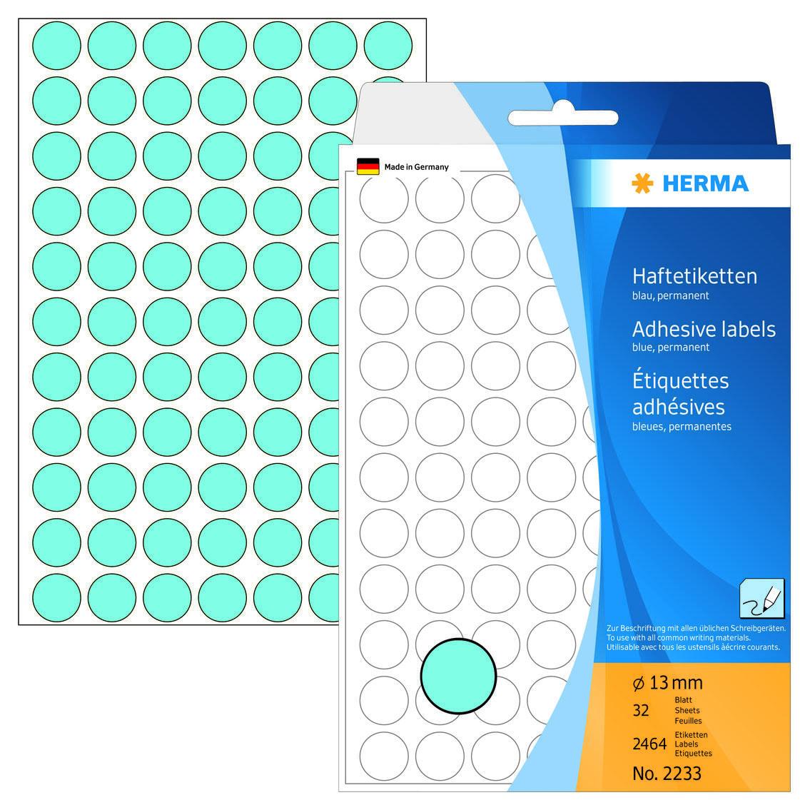 HERMA Klebepunkte Ø 13,0 mm blau HERMA Klebepunkte Ø 13,0 mm blau von HERMA