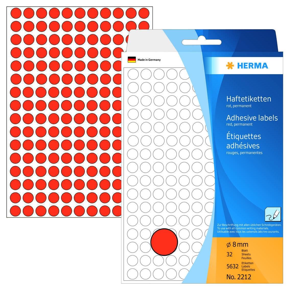 HERMA Klebepunkte Ø 8,0 mm rot HERMA Klebepunkte Ø 8,0 mm rot von HERMA